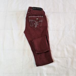 Rock Revival Burgundy Skinny Jeans